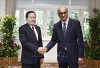 Chủ tịch Quốc hội Trần Thanh Mẫn hội kiến Tổng thống Singapore Tharman Shanmugaratnam