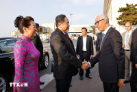 Chủ tịch Quốc hội Trần Thanh Mẫn đến Thủ đô Rabat, bắt đầu thăm chính thức Vương quốc Morocco