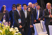 Chủ tịch nước Lương Cường chủ trì chiêu đãi các đoàn tham dự Lễ mở ký Công ước Hà Nội