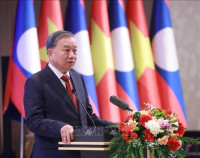 Tổng Bí thư Tô Lâm dự chiêu đãi cấp Nhà nước do Tổng Bí thư, Chủ tịch nước Lào và Phu nhân chủ trì