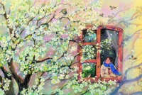 Ánh xuân rọi vào trang Sách Tết