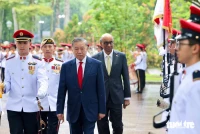 Lễ đón Tổng Bí thư, Chủ tịch nước Tô Lâm và Phu nhân tại Singapore