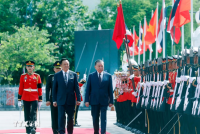 Lễ đón trọng thể Tổng Bí thư, Chủ tịch nước và Phu nhân thăm chính thức Vương quốc Thái Lan