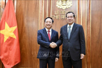 Đồng chí Trịnh Văn Quyết, Ủy viên Bộ Chính trị, Bí thư Trung ương Đảng, Trưởng ban Tuyên giáo và Dân vận Trung ương thăm và làm việc tại Campuchia
