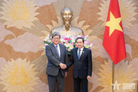 Chủ tịch Quốc hội Trần Thanh Mẫn tiếp Quyền Tổng Thư ký Đảng Dân chủ Tự do Nhật Bản