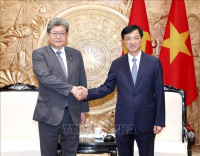 Trưởng ban Tổ chức Trung ương Nguyễn Duy Ngọc tiếp Quyền Tổng Thư ký Đảng Dân chủ Tự do Nhật Bản Hagiuda Koichi