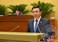 Bộ trưởng Bộ Công Thương Lê Mạnh Hùng trình bày Tờ trình về dự án Luật Dầu khí (sửa đổi)