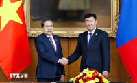 Chủ tịch Quốc hội Trần Thanh Mẫn hội đàm với Chủ tịch Quốc hội Mông Cổ
