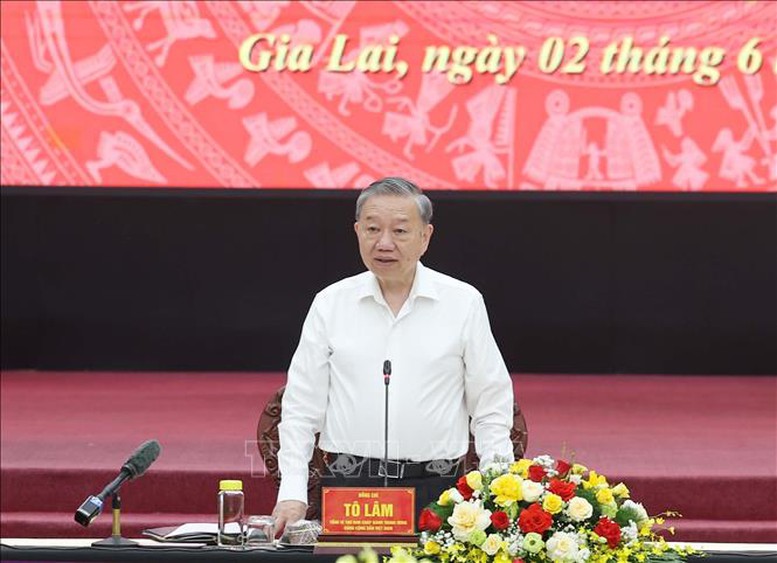 Tổng Bí thư Tô Lâm: Sau hợp nhất, tỉnh Gia Lai (mới) không chỉ lớn về quy mô mà còn mạnh về năng lực cạnh tranh